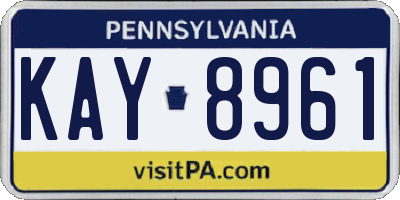 PA license plate KAY8961