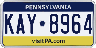 PA license plate KAY8964