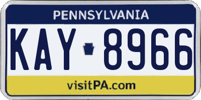 PA license plate KAY8966
