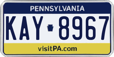 PA license plate KAY8967