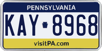 PA license plate KAY8968