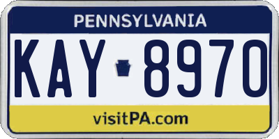 PA license plate KAY8970