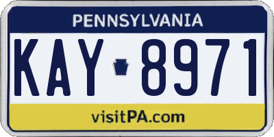 PA license plate KAY8971