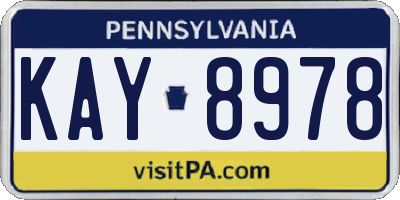 PA license plate KAY8978