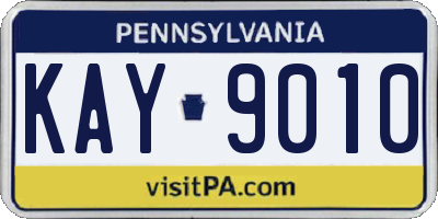 PA license plate KAY9010