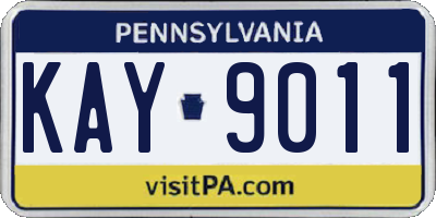 PA license plate KAY9011