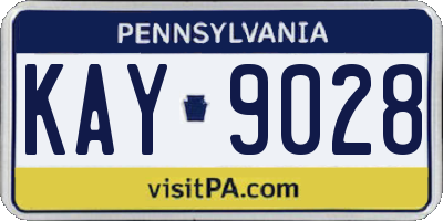 PA license plate KAY9028