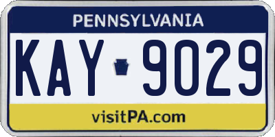 PA license plate KAY9029