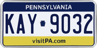 PA license plate KAY9032