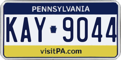 PA license plate KAY9044