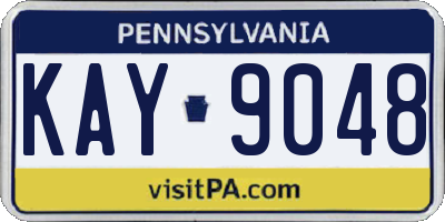 PA license plate KAY9048