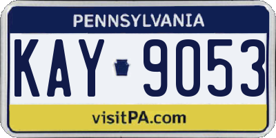PA license plate KAY9053