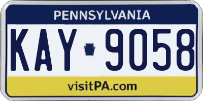 PA license plate KAY9058