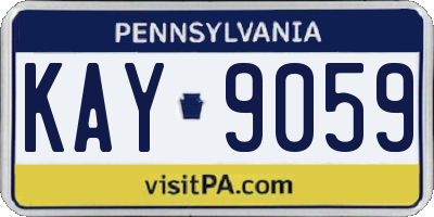 PA license plate KAY9059