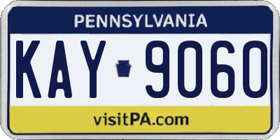 PA license plate KAY9060