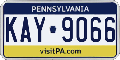 PA license plate KAY9066