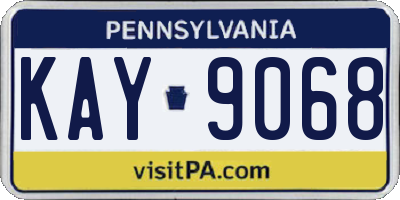 PA license plate KAY9068