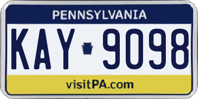 PA license plate KAY9098