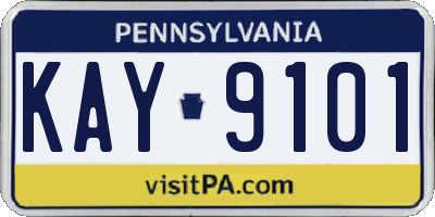 PA license plate KAY9101