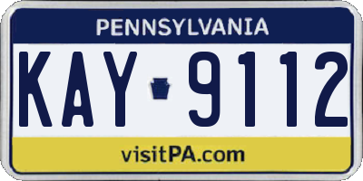 PA license plate KAY9112