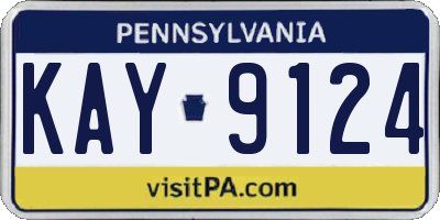 PA license plate KAY9124