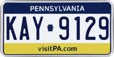 PA license plate KAY9129