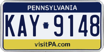 PA license plate KAY9148