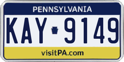 PA license plate KAY9149