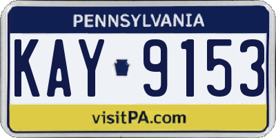 PA license plate KAY9153