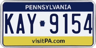 PA license plate KAY9154