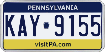 PA license plate KAY9155