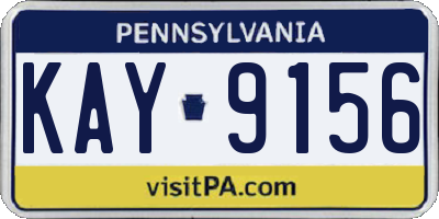 PA license plate KAY9156