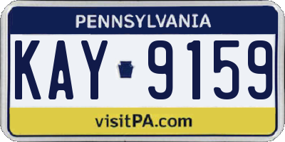 PA license plate KAY9159