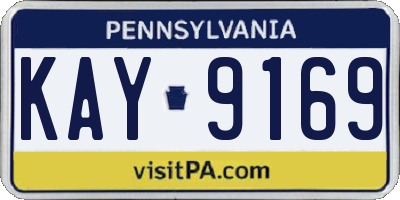 PA license plate KAY9169