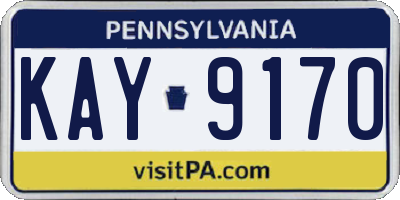 PA license plate KAY9170