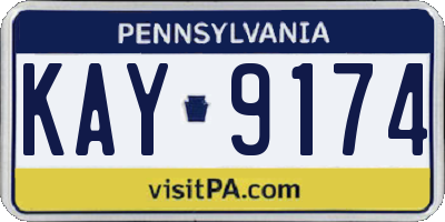 PA license plate KAY9174