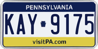 PA license plate KAY9175