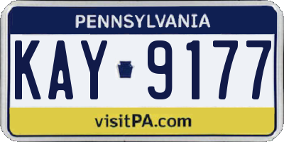 PA license plate KAY9177