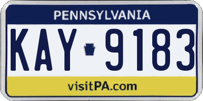 PA license plate KAY9183