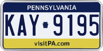 PA license plate KAY9195