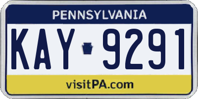 PA license plate KAY9291