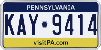 PA license plate KAY9414
