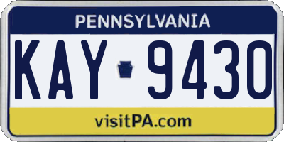 PA license plate KAY9430