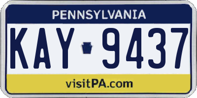PA license plate KAY9437