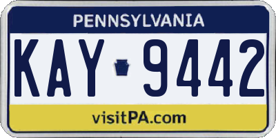 PA license plate KAY9442