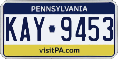 PA license plate KAY9453