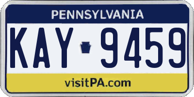 PA license plate KAY9459