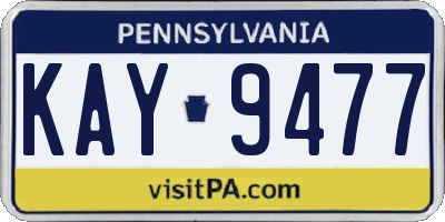 PA license plate KAY9477