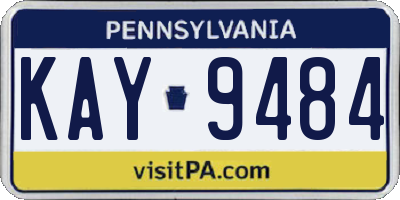 PA license plate KAY9484