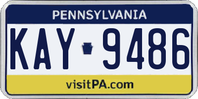 PA license plate KAY9486